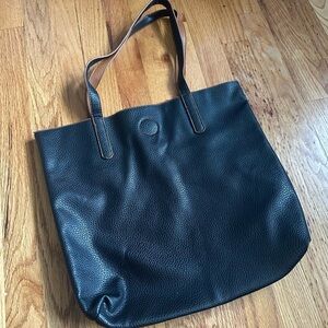 Reversible Vegan Leather Tote